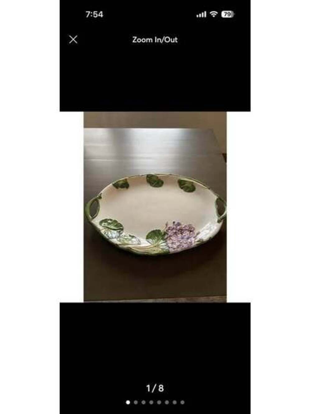 Pretty floral serving platter with handles